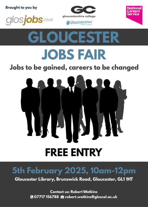 Gloucester Jobs Fair, Gloucester Library, 5th February 2025 - 10am - 12pm